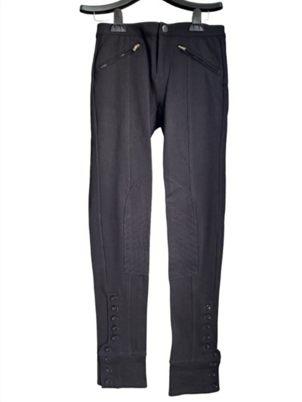 MARC BY MARC JACOBS RARE FIND Ponte Riding Pants Button Cuffs Black Size 4 NWT